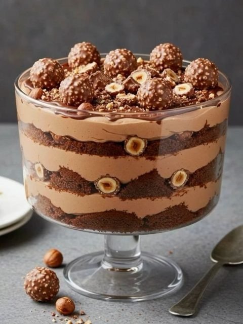 Copa de Ferrero Rocher con avellanas