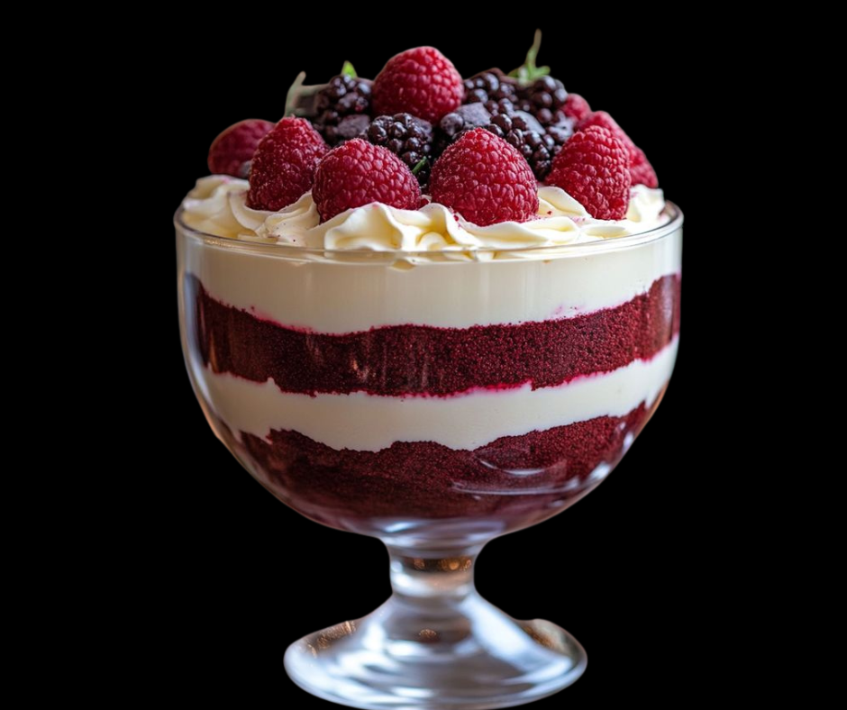 Postre en vaso irresistible — Red Velvet con frutos rojos